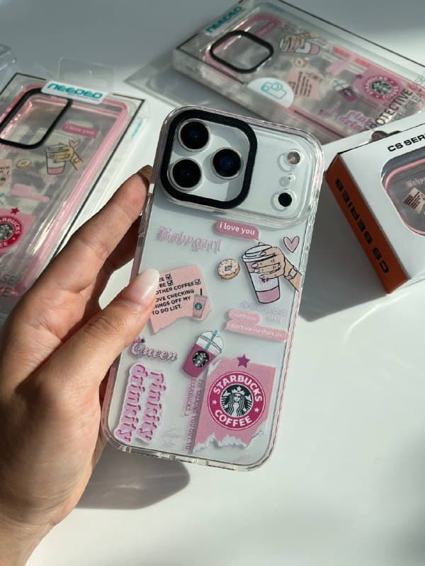 قاب آنتی شاک استارباکس صورتی