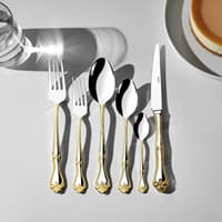 سرویس قاشق چنگال 36 پارچه 6 نفره نحیر لاله زار طلایی