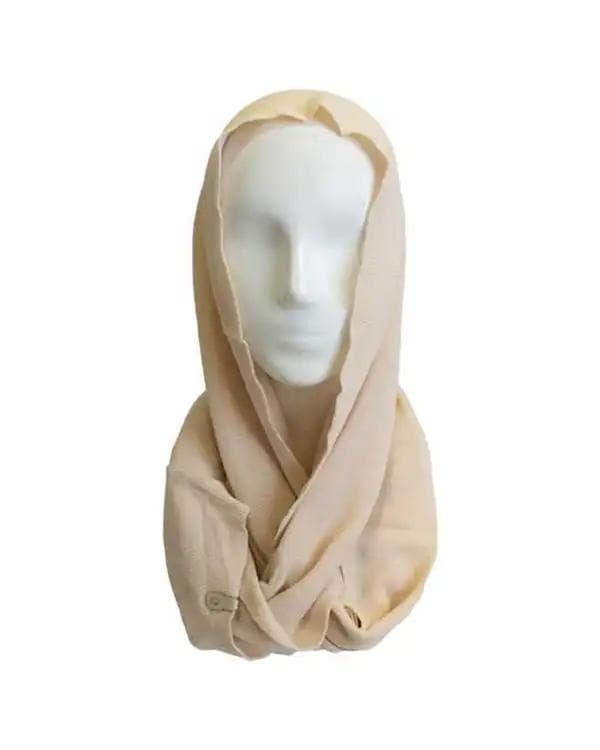 شال گردن بافت رینگی کرم تارتن Tartan مدل ترانسفر کد 550000114