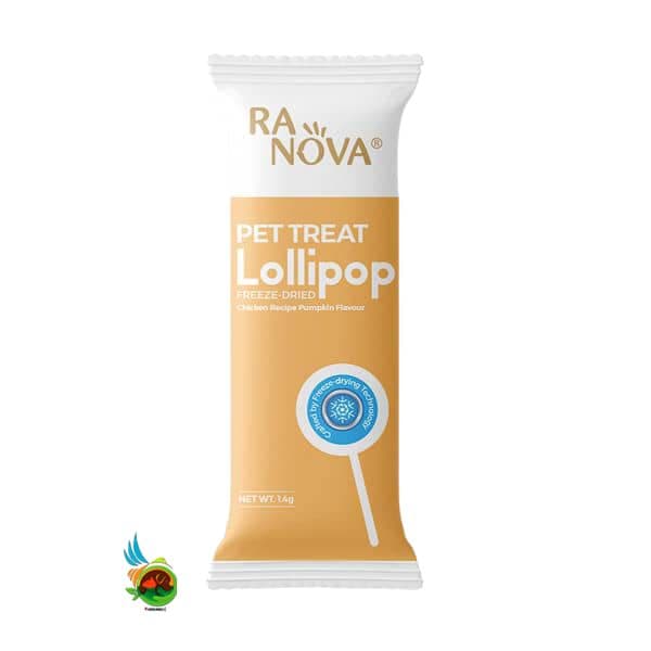 تشویقی آبنبات چوبی گربه لالی پاپ رنووا طعم مرغ و کدو حلوایی Pet Terat Lollipop Ranova وزن ۱.۴ گرم