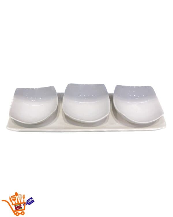 ظرف سرو 3 خانه دیس دار سرامیکی دسته دار Sweet Life