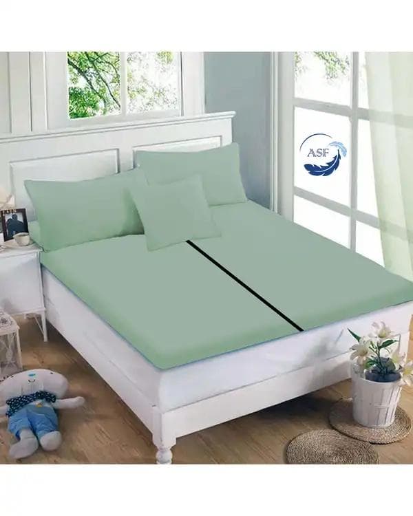 تشک تاپر فوم طبی دو نفره سایز 180*200 سبز روشن ای اس اف ASF مدل LUMO Max به همراه روبالشی