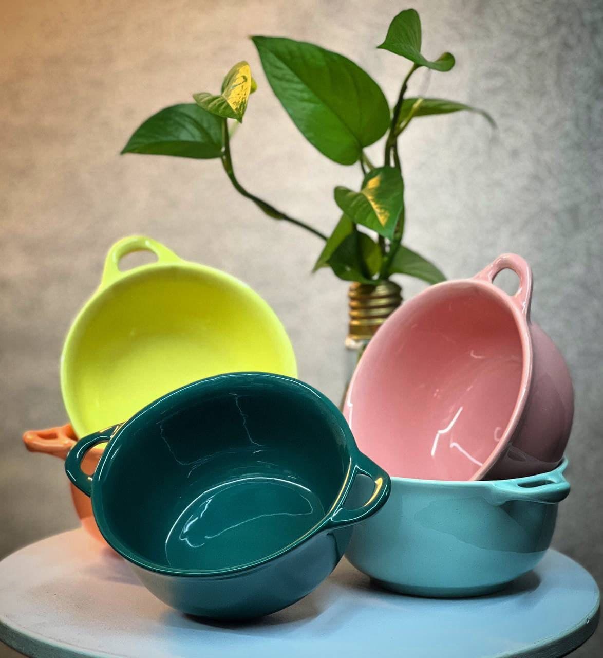 کاسه آبگوشت دو دسته رنگی میلاگرو