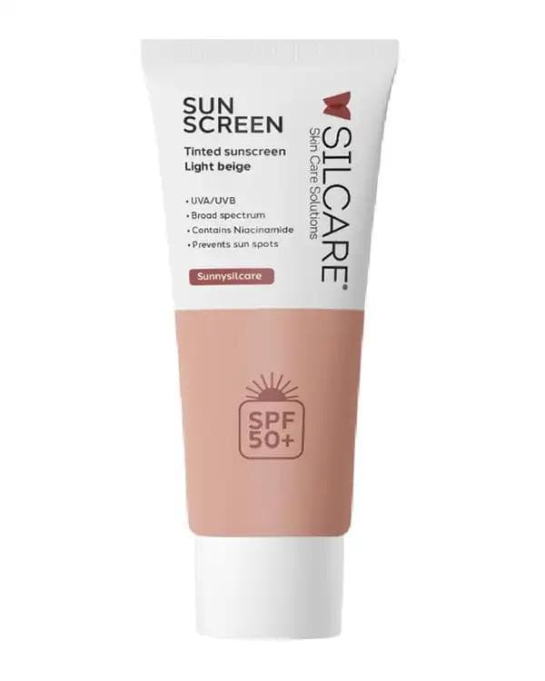 کرم ضد آفتاب رنگی SPF50 بژ روشن سیلکر Silcare حجم 50ml
