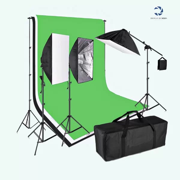 کیت نور ثابت ۵ لامپ Answer LED LIGHT Kit ۵ LAMPS + عدد فون۵*۳ (سبز ) و میکروفن یقه ای