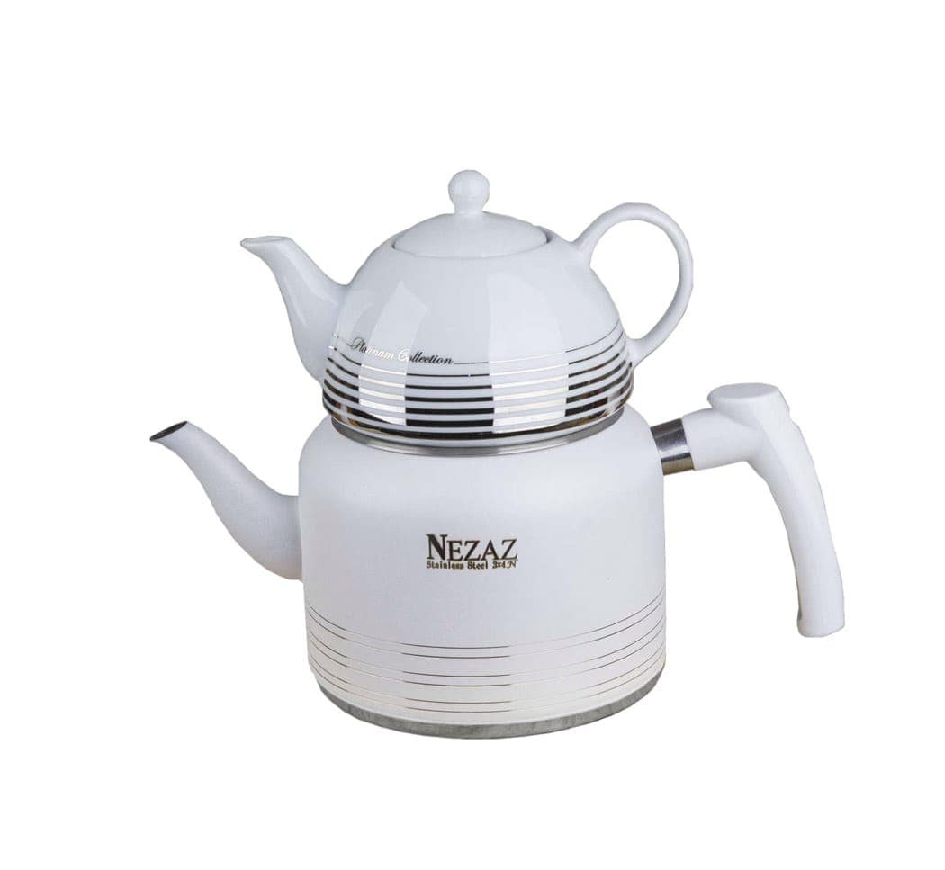 کتری و قوری استیل لوله دار نزاز مدل 2406