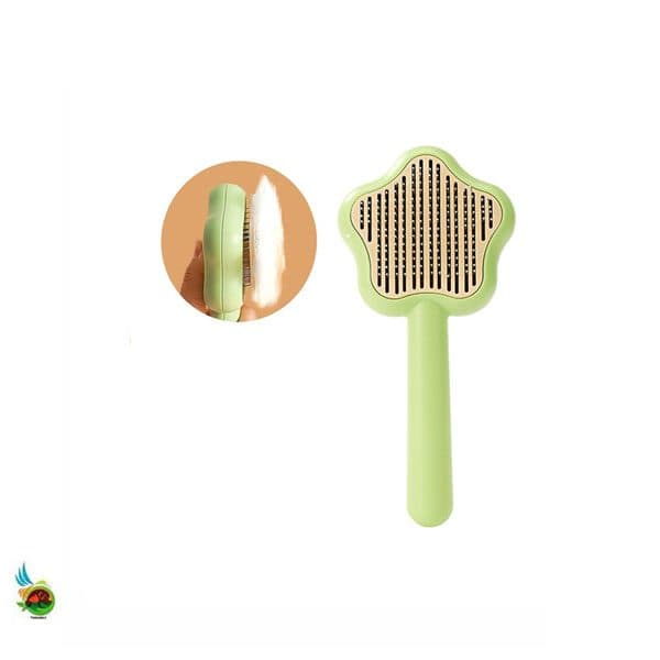 برس مخصوص سگ و گربه همراه با دکمه تخلیه مو مدل ستاره