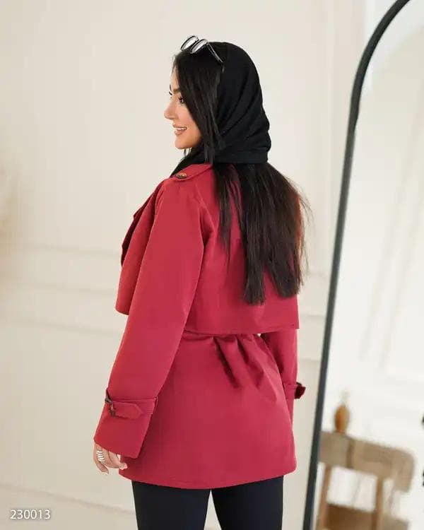 بارانی زنانه زرشکی مدل زرشام السانا Elsana کد 2300