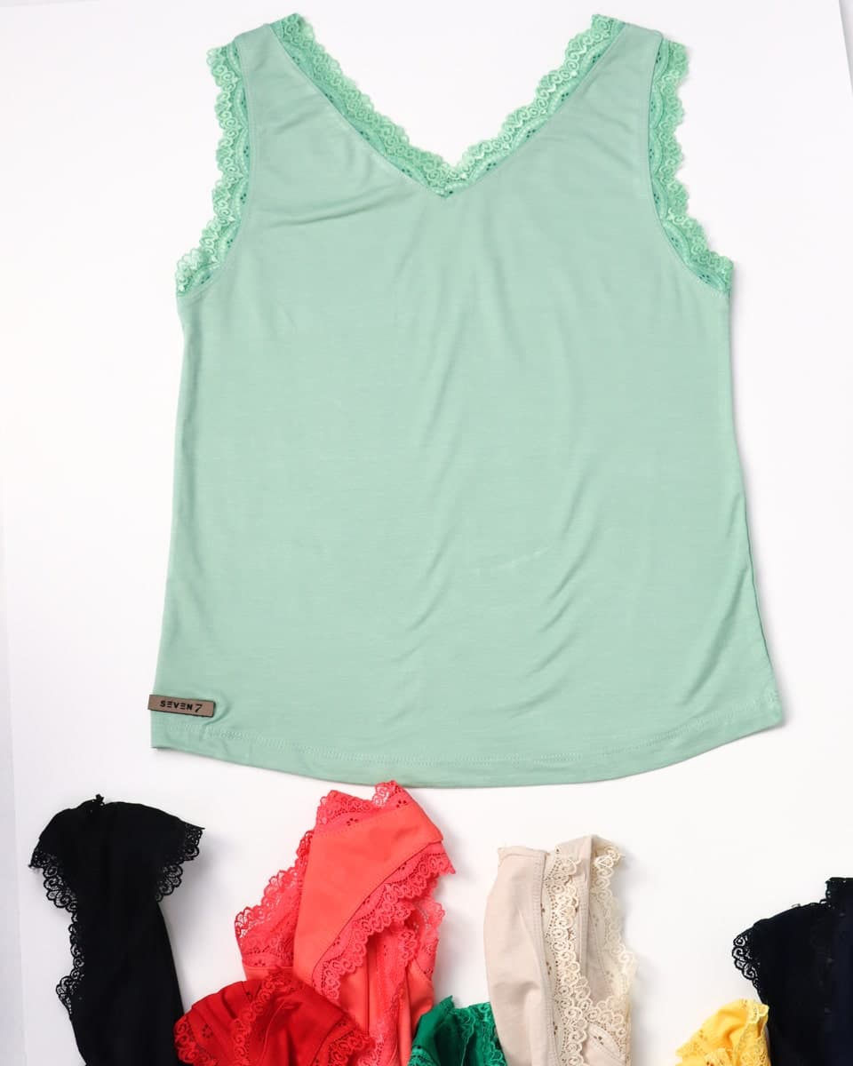 تاپ یقه هفت توردار زنانه 0341