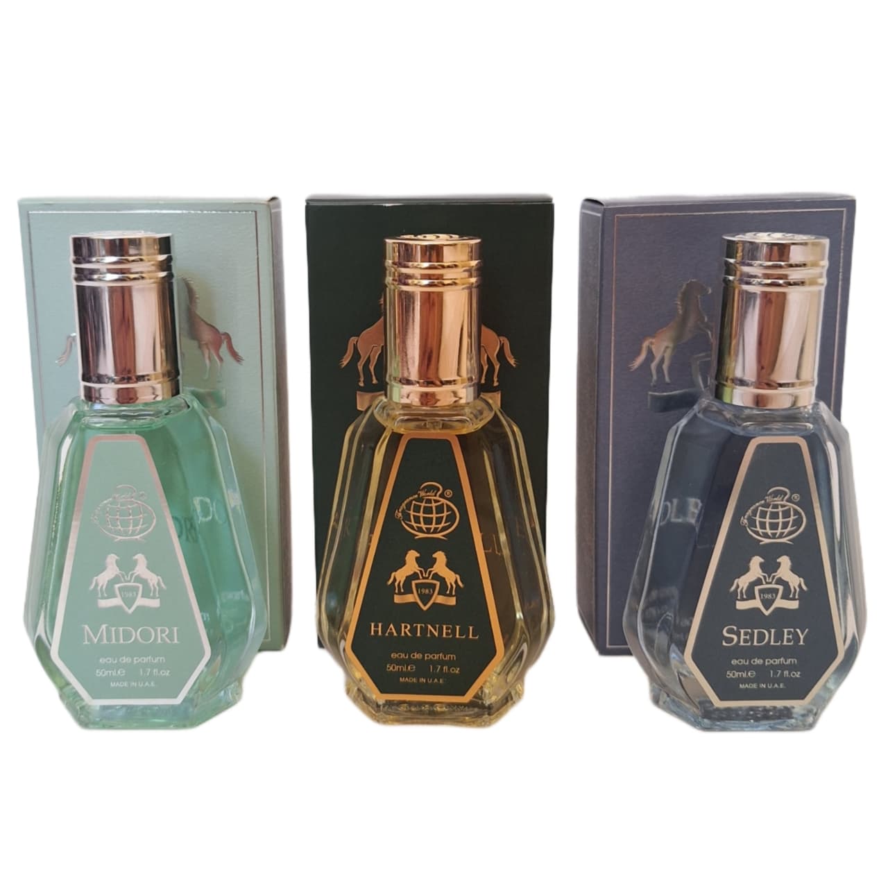 پک اقتصادی سه عددی عطر های مردانه فرگرانس ورد مدل مارلی هالتان, مارلی گرینلی,مارلی سدلی حجم 50میل