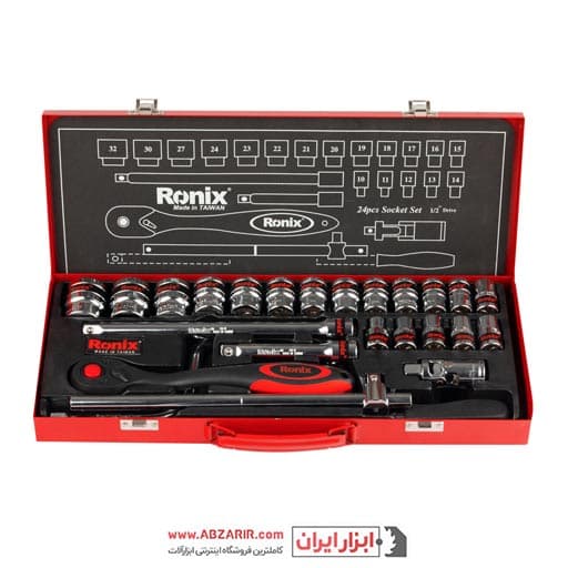 جعبه بکس 24 پارچه 1/2 اینچ تایوانی رونیکس مدل RH-2624