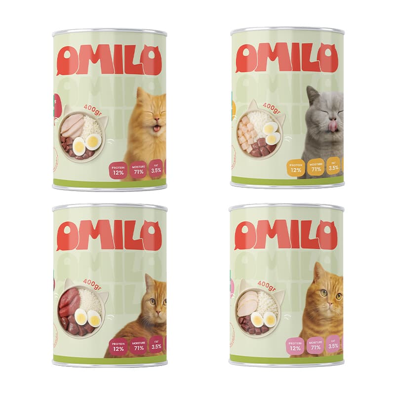 کنسرو غذای گربه اومیلو مدل چانک پک چهار طعمی در بسته 4 عددی