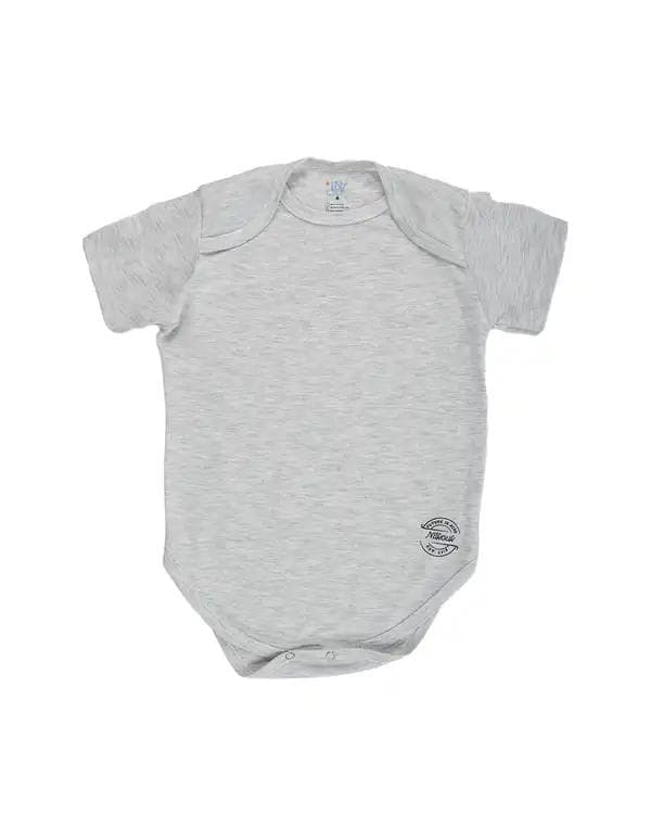 بادی نوزادی آستین کوتاه طوسی نیل کوک Nilkouk مدل MBS5-3