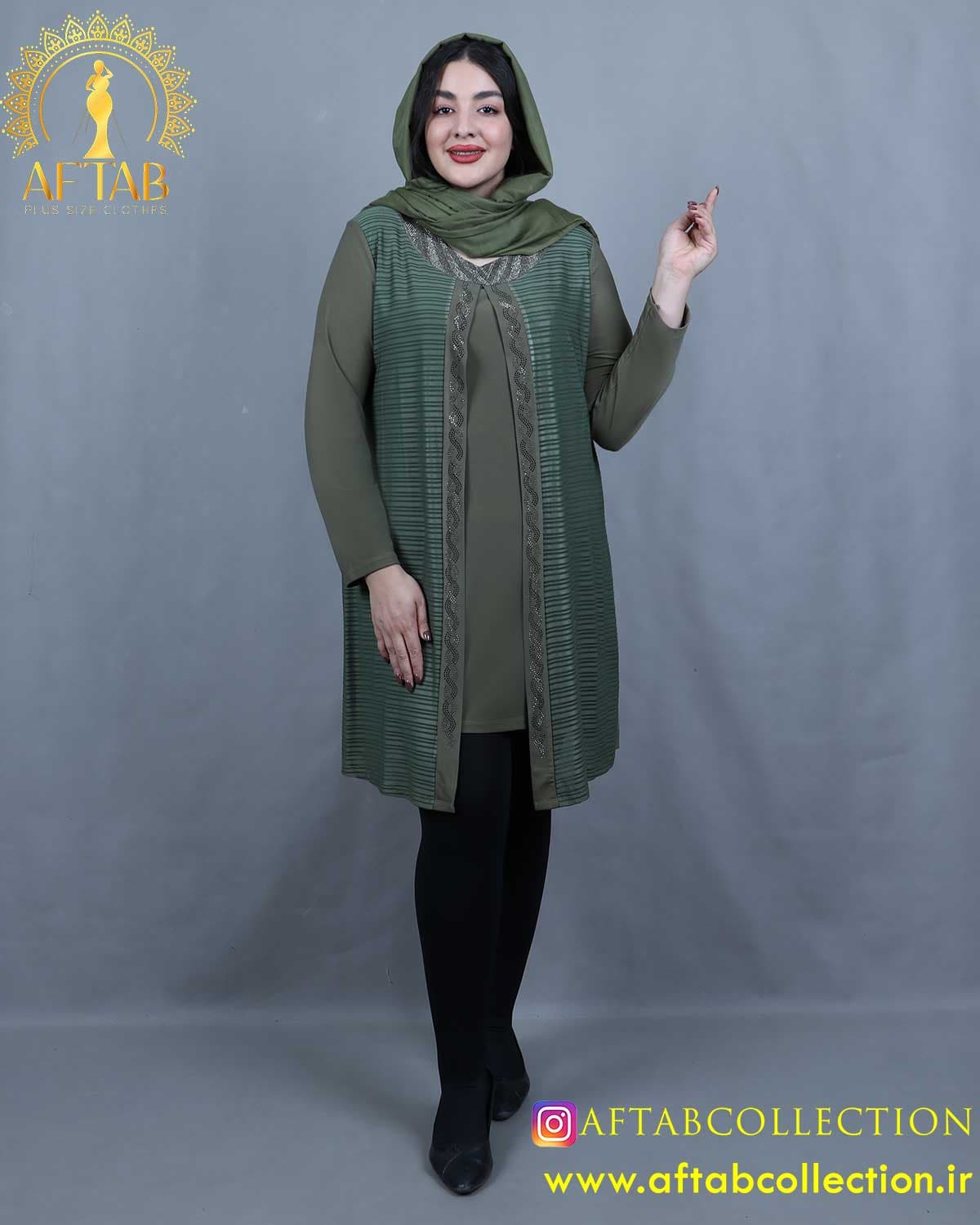 تونیک دوتیکه نگینی سایزبزرگ 4220