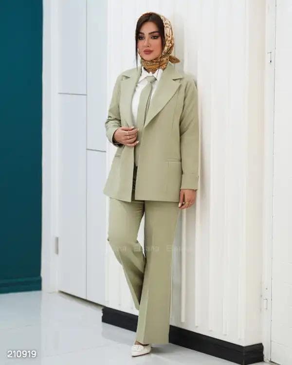 ست کت و شلوار و شومیز و کروات زنانه مدل سارمان السانا Elsana کد 2109