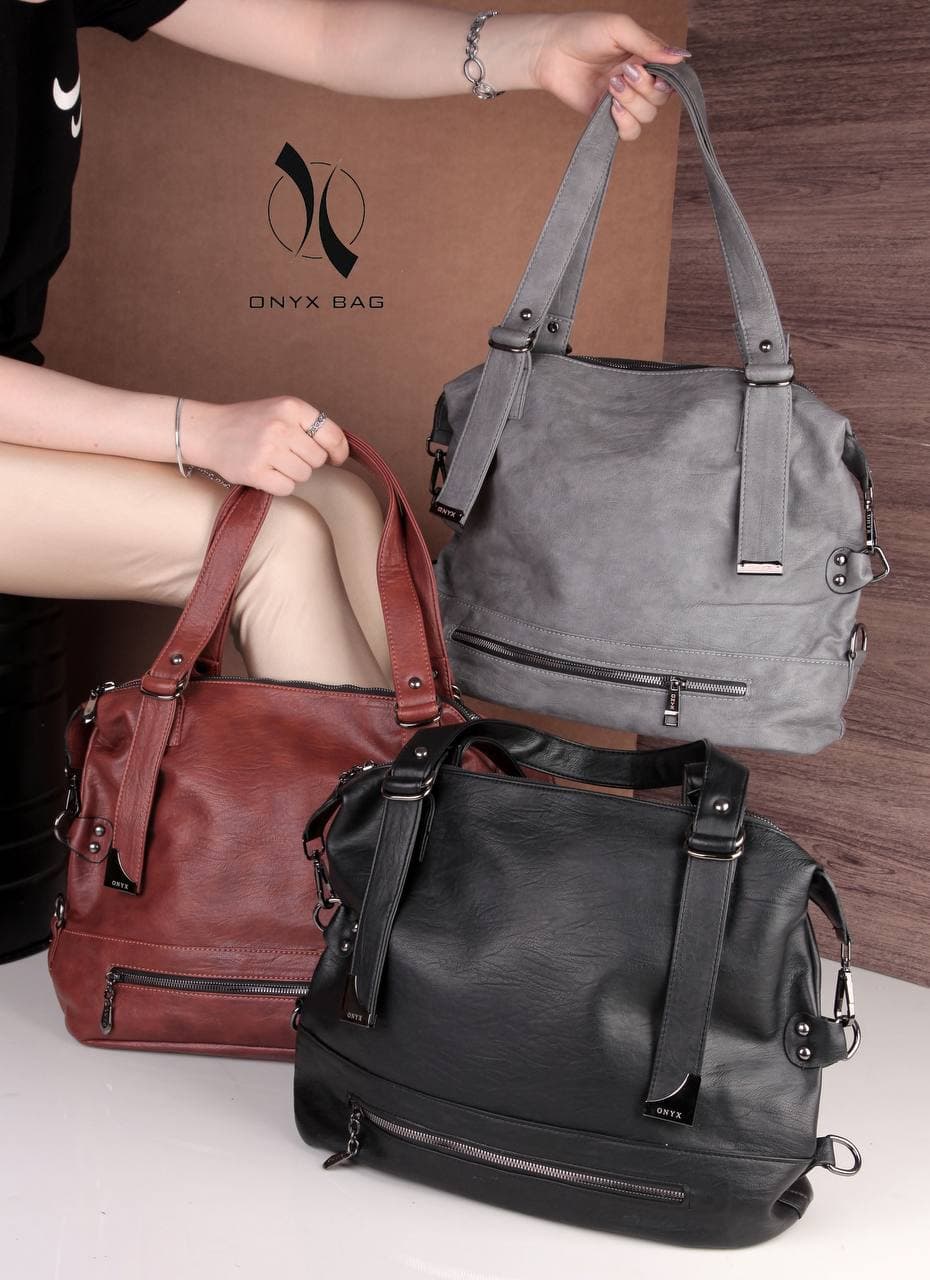 کیف زنانه بزرگ چرم دستی دوشی دخترانه مشکی اداری دانشجویی اونیکس onyx کارمندی شیک وارداتی