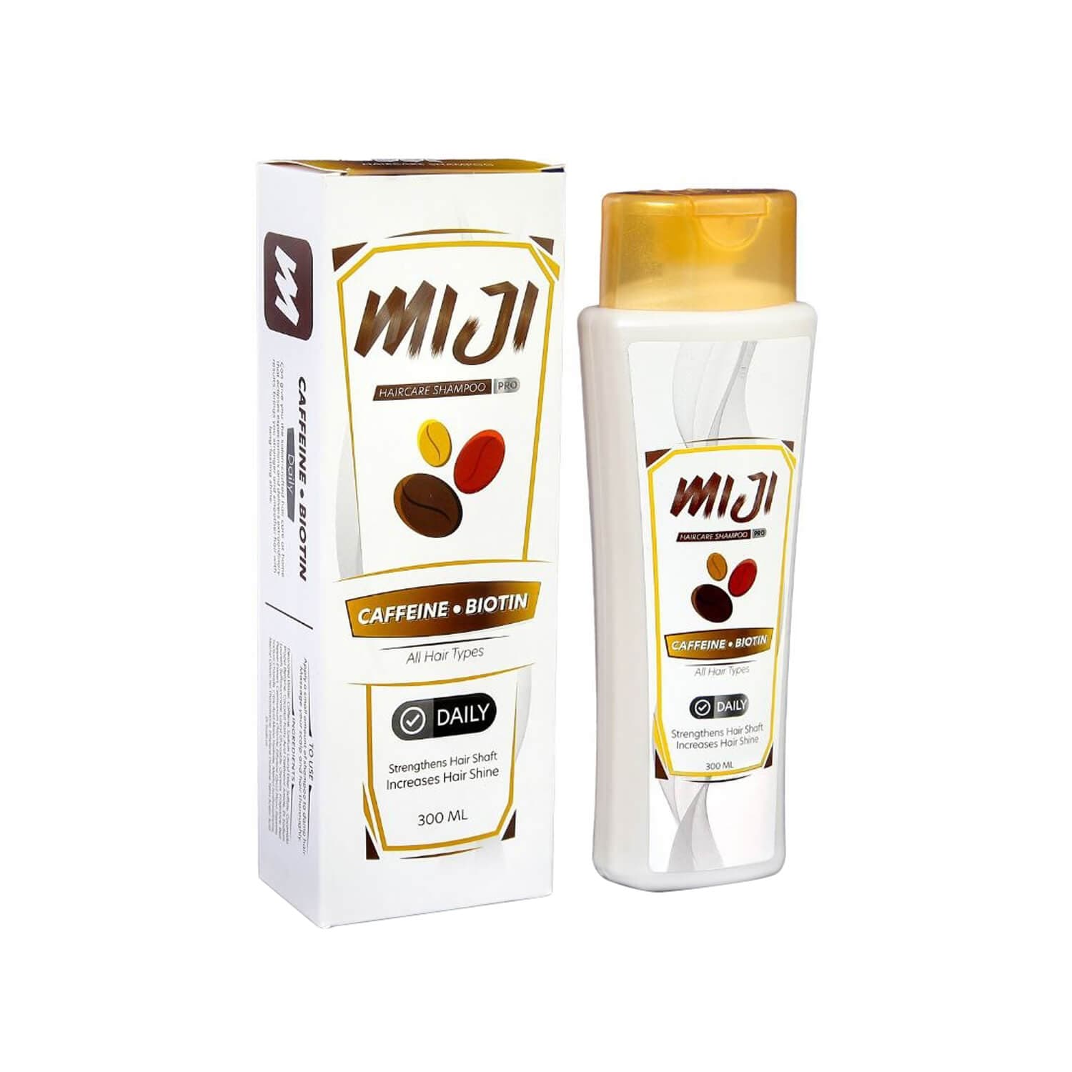 شامپو روزانه ضد ریزش میجی حاوی کافئین و بیوتین حجم 300 میلی لیتر