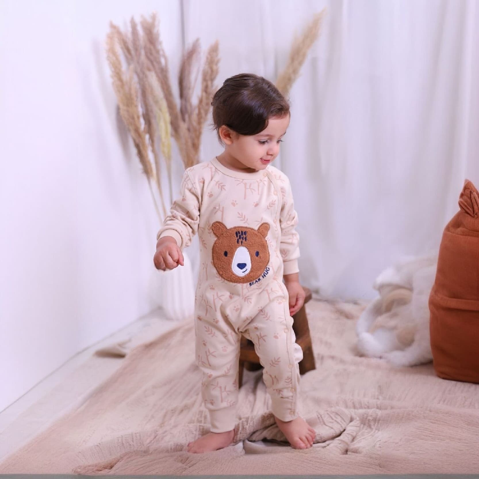 سرهمی زیپی پنبه طرح خرسی