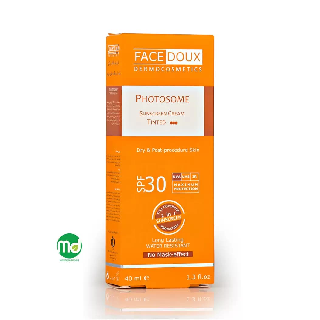 کرم ضد آفتاب رنگ تیره فتوزوم فیس دوکس SPF 30 برای پوست خشک