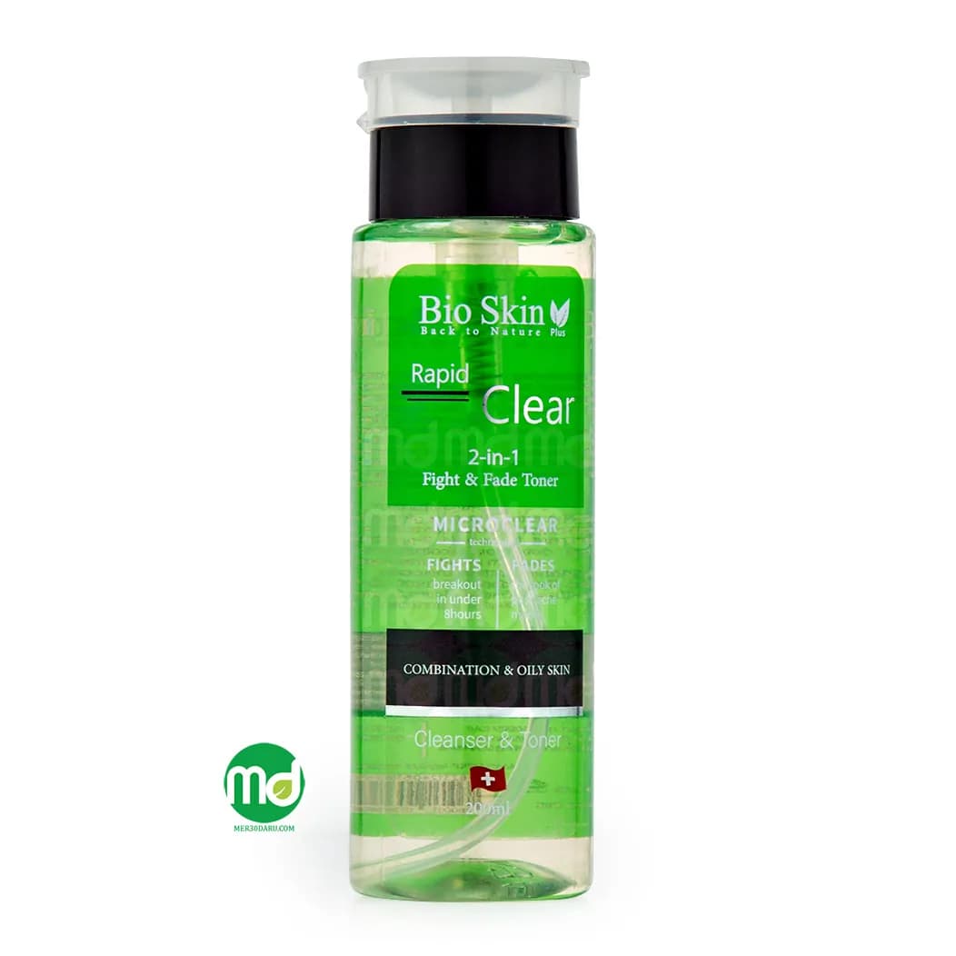 تونر 2 در 1 بایو اسکین مناسب برای پوست چرب و مختلط 200ml