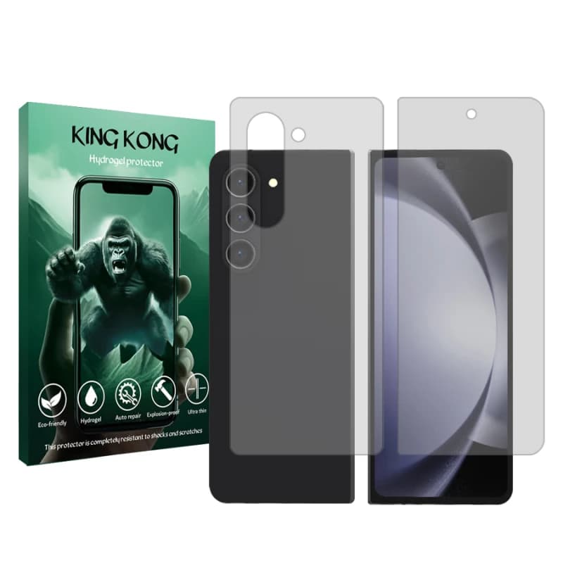 محافظ صفحه نمایش شفاف گوشی سامسونگ Galaxy Z Fold 5 کینگ کونگ مدل Tough به همراه محا‌فظ پشت گوشی