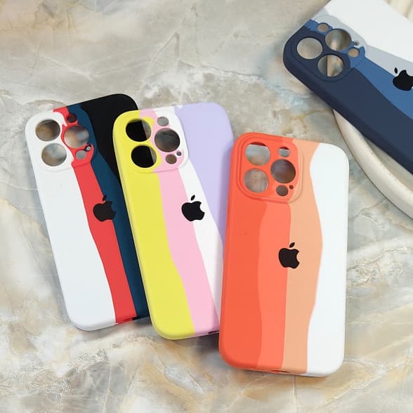 قاب سیلیکونی اورجینال رنگین کمانی iPhone 13 Pro