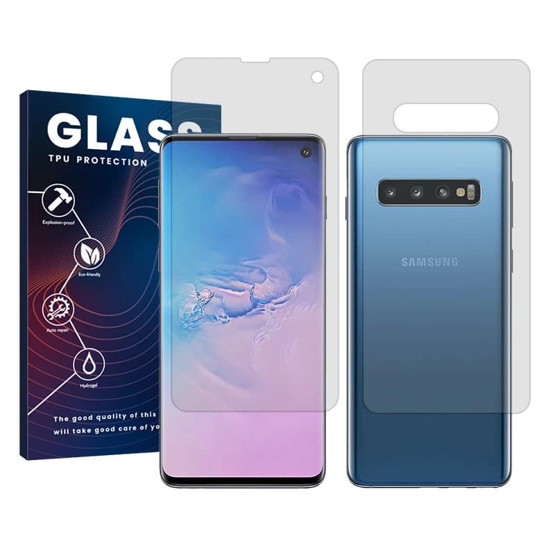 گلس گوشی سامسونگ Galaxy S10 مدل Resistant به همراه محافظ پشت گوشی