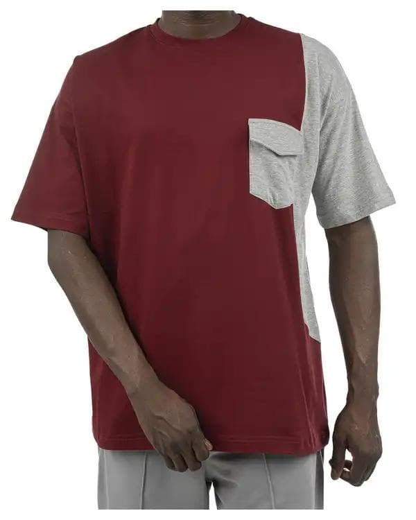 تی شرت مردانه زرشکی طوسی لیوایرن Lioiren کد am-lio-1050106