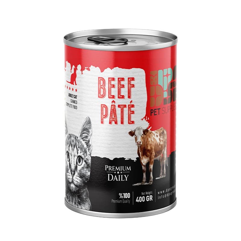 کنسرو غذای گربه دی پی اس پته با طعم گوشت خالص وزن 400 گرم