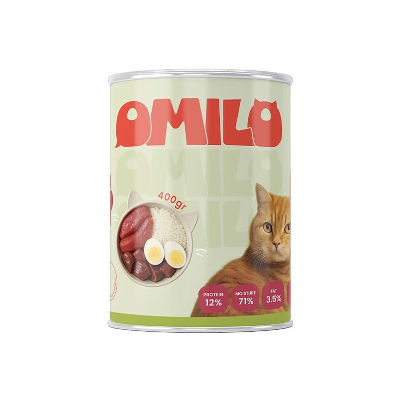 کنسرو غذای گربه اومیلو چانک با طعم گوشت گاو وزن 400 گرم
