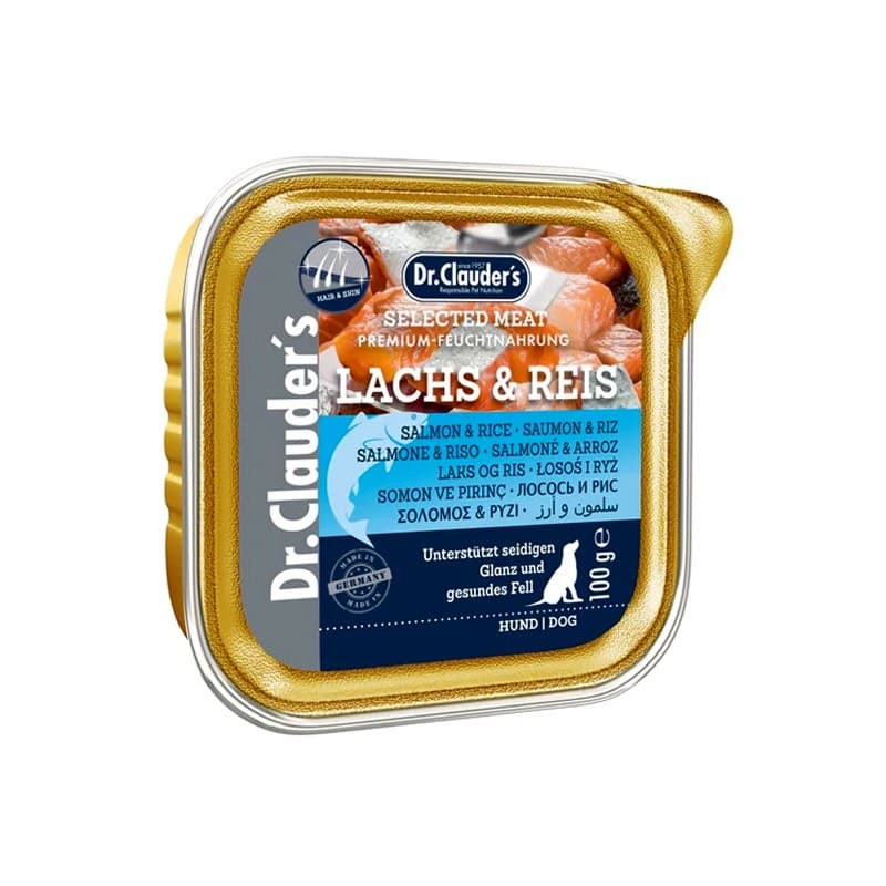 ووم سگ بالغ دکتر کلادرز طعم سالمون و برنج مدل پته وزن ۱۰۰ گرم