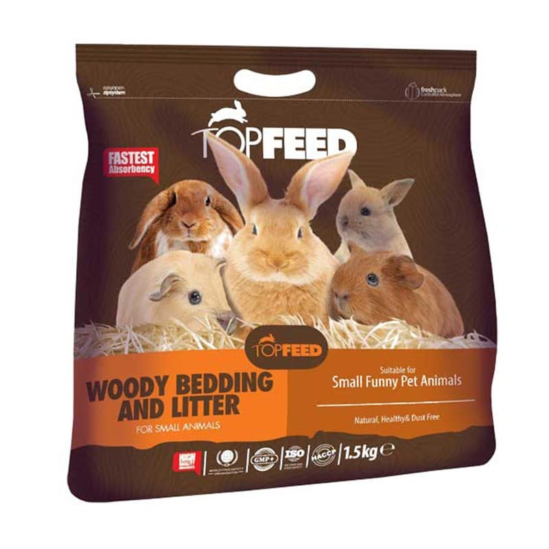 بستر بهداشتی حیوانات کوچک تاپ فید مدل Woody Bedding & Litter وزن 1.5 کیلوگرم