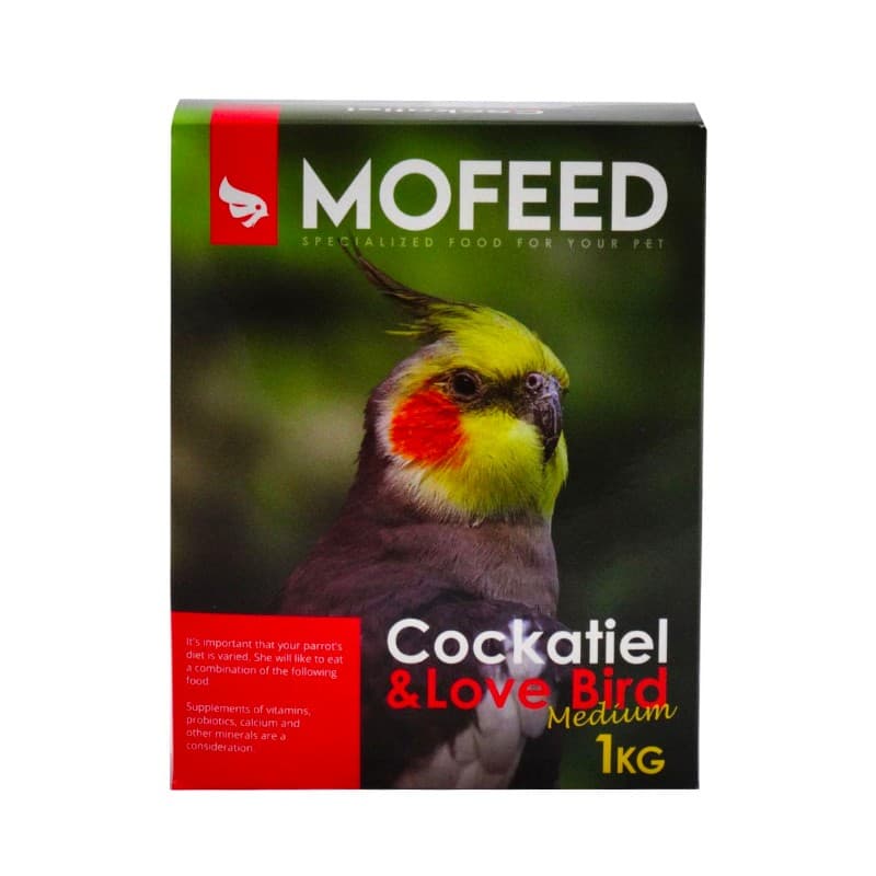 غذای عروس هلندی مفید MoFeed Cockatiel & Lovebird Medium وزن 1 کیلوگرم