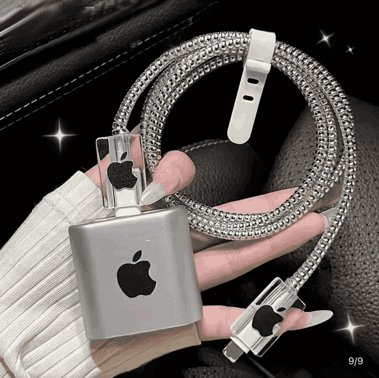 پک محافظ شارژر کریستالی ۲۰ وات سه پین آیفون کرومی ساده