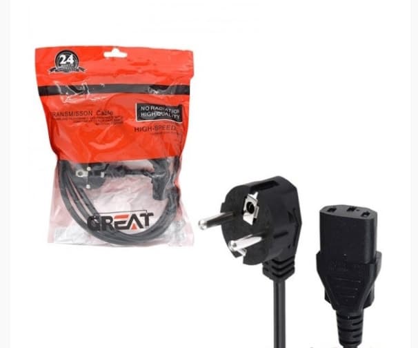 کابل برق کامپیوتر گریت (GREAT) با گارانتی۲۴ ماهه طول 1.5 متر