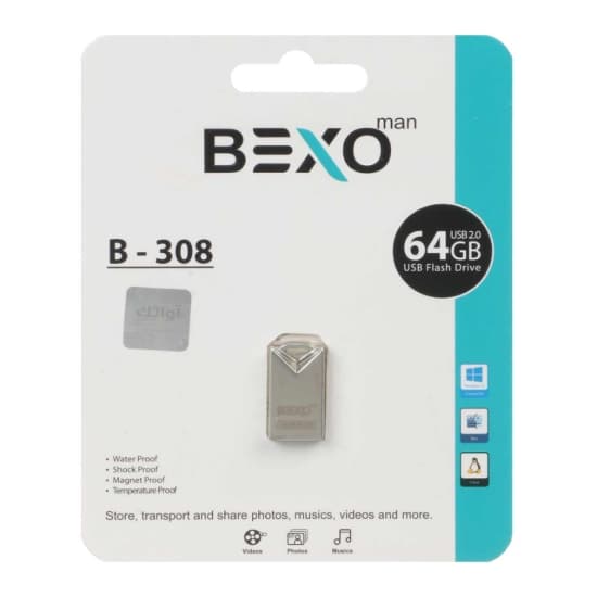 فلش مموری بکسو مدل B-308 USB2.0 ظرفیت 64 گیگابایت