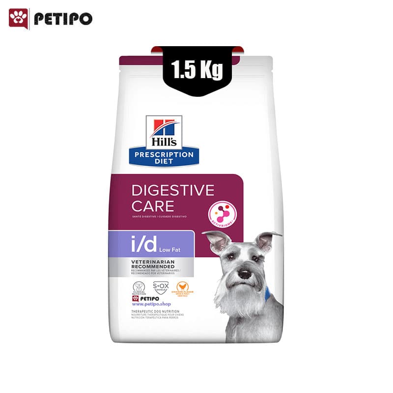 غذای خشک سگ بالغ دایجستیو با چربی متوسط طعم مرغ هیلز (Hill’s Diet i/d Low Fat Digestive Care) وزن 1.5 کیلوگرم