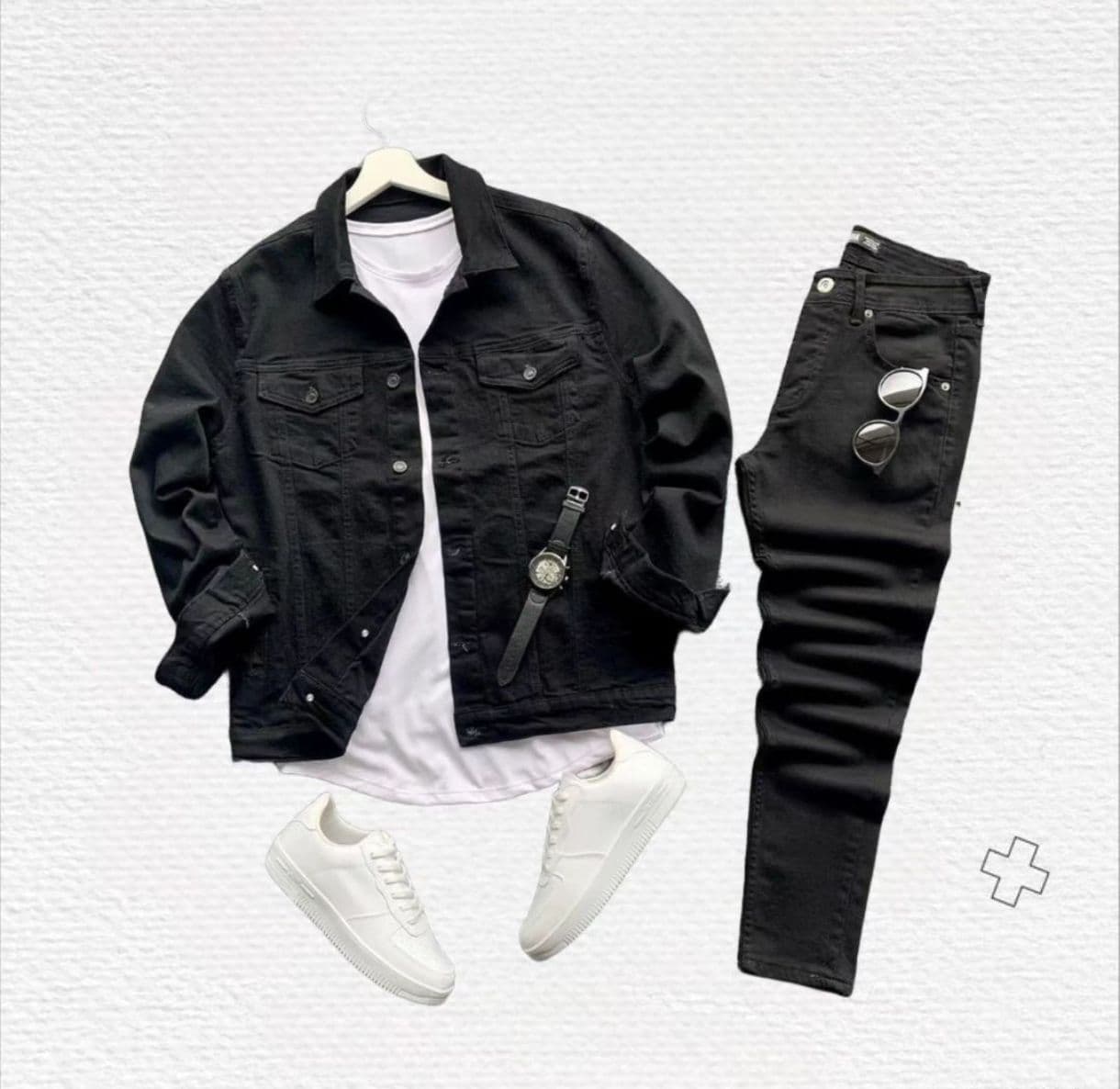 ست کت جین مشکی مردانه اسپرت-کت+تیشرت+شلوار اسلیم فیت--بالاترین کیفیت و بهترین قیمت