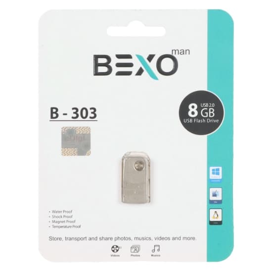 فلش مموری بکسو مدل B-303 USB2.0 ظرفیت 8 گیگابایت
