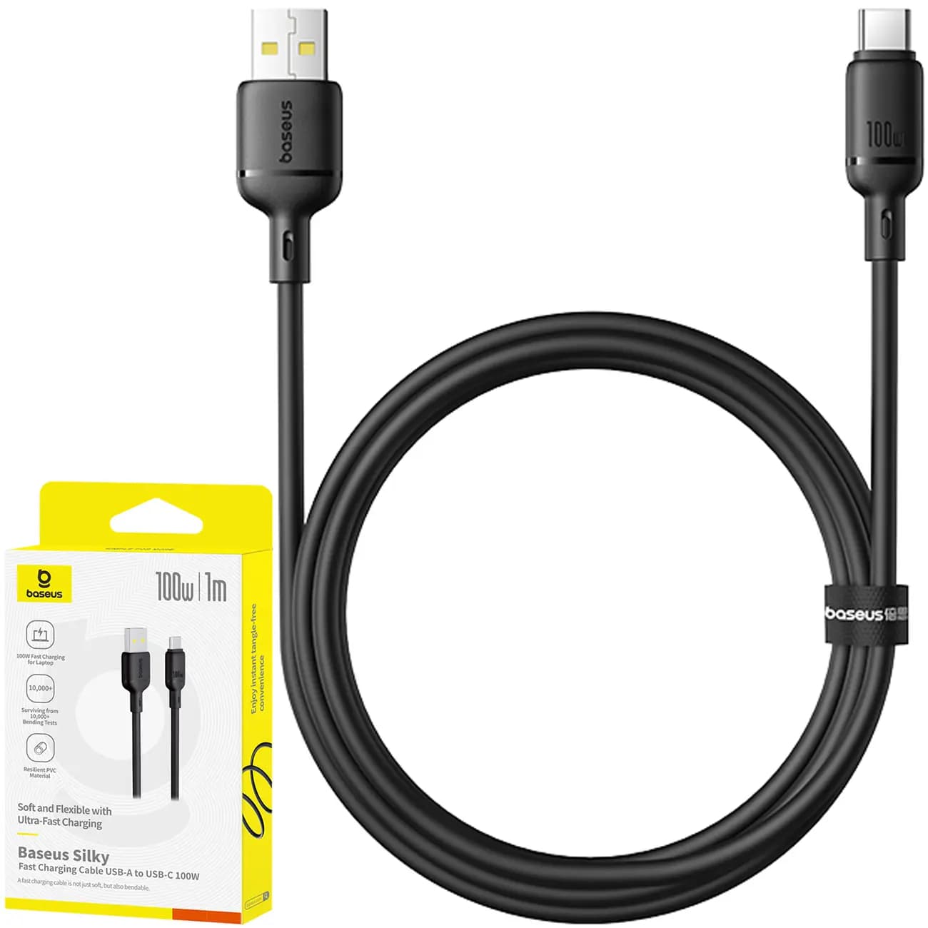 کابل سوپر فست شارژ USB به Type-c دو متری 100 وات بیسوس P10377703113-00 / P10377703213-00 / CB000113