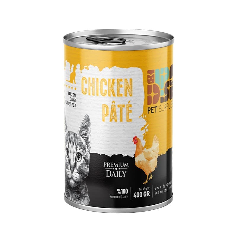 کنسرو غذای گربه دی پی اس پته با طعم گوشت مرغ خالص وزن 400 گرم