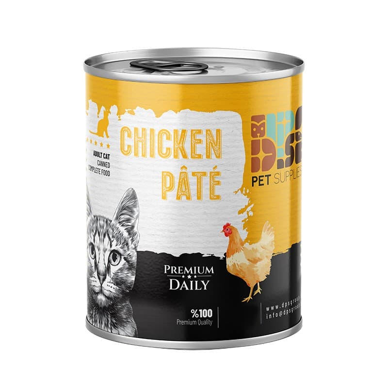 کنسرو غذای گربه دی پی اس پته با طعم مرغ خالص وزن 800 گرم