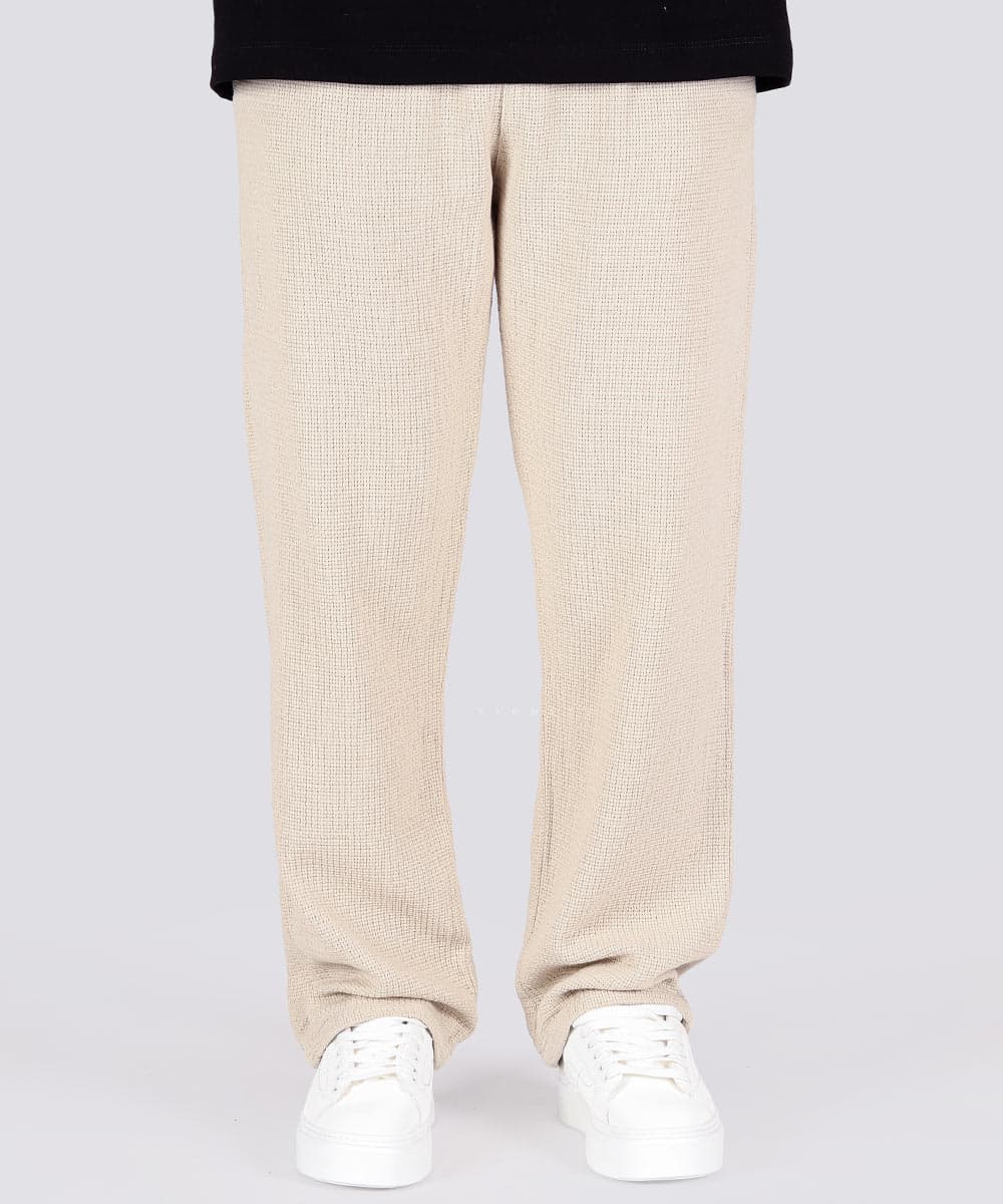 شلوار کنفی بگ و کمر کش کرم 1010