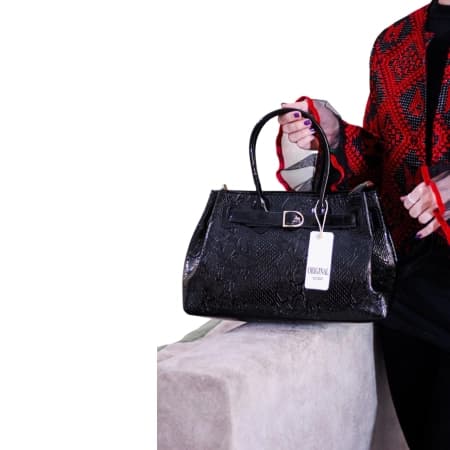 کیف زنانه چرم مشکی دوشی مدل 1772cro