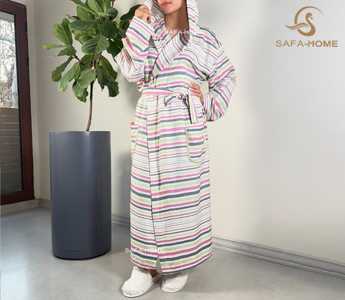 حوله پالتویی نخی راه‌راه سایز ایکس لارج