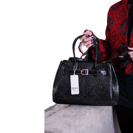 کیف زنانه چرم مشکی دوشی مدل 1772sozan