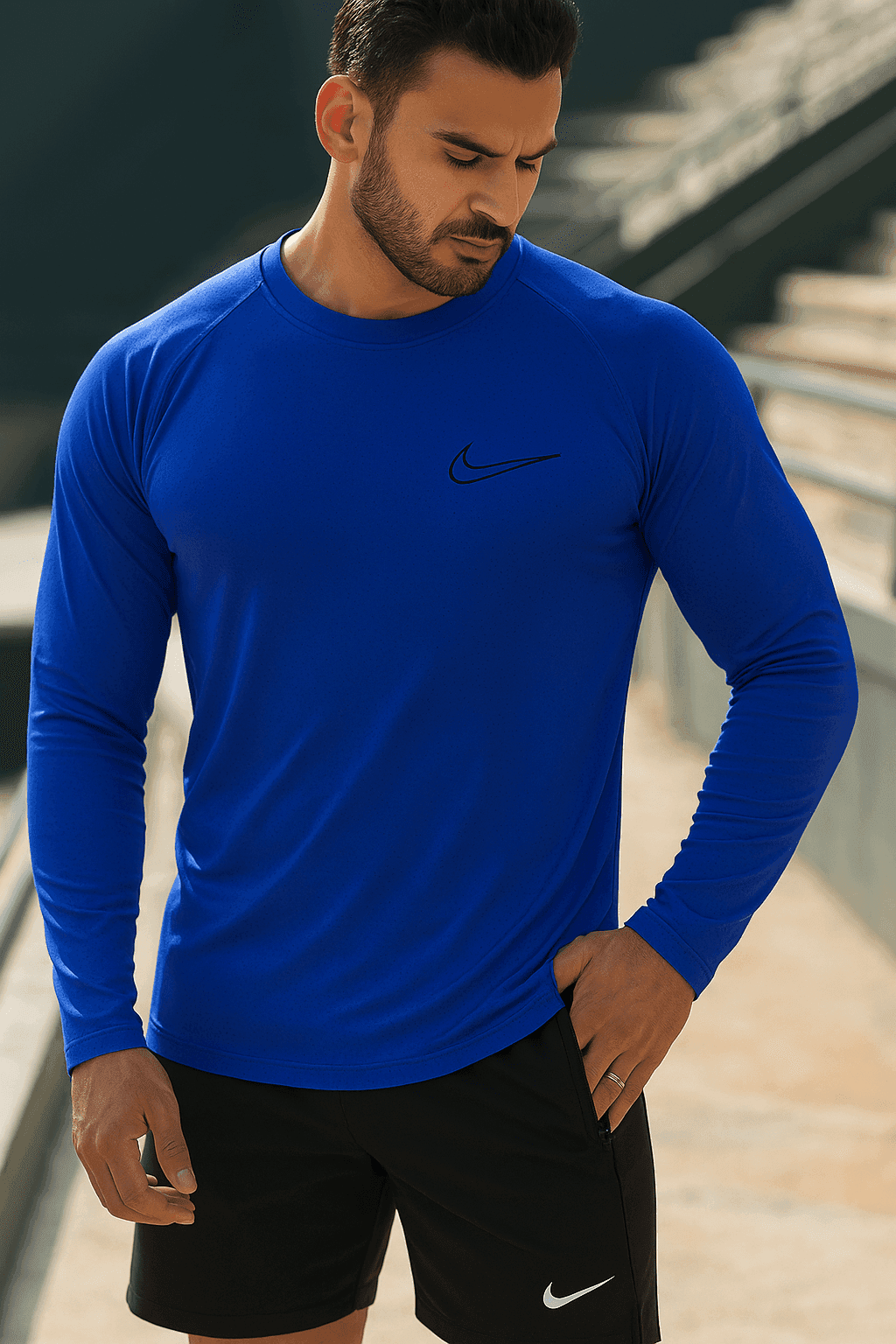 آستین بلند دراگون نایکی – آبی