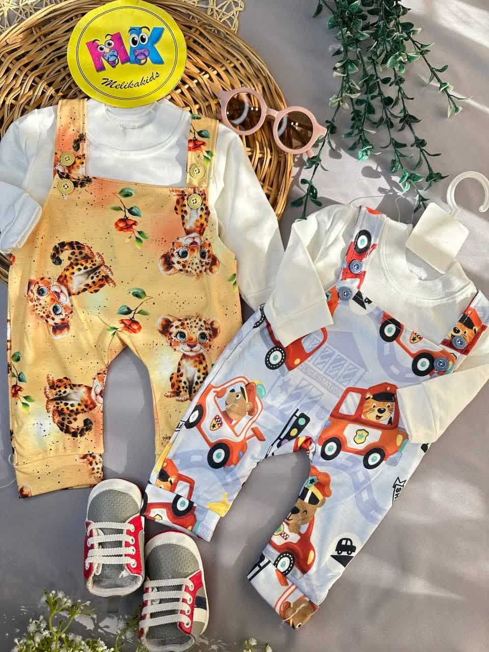 سرهمی پیشبندی طرح یوزپلنگ نوزادی و کودک کد 112132