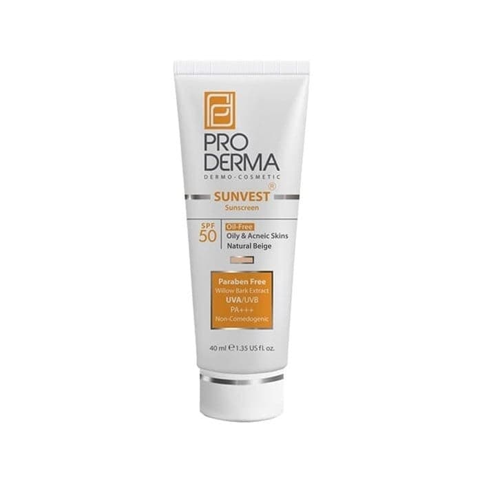 کرم ضد آفتاب بژ طبیعی فاقد چربی PRODERMA SPF50