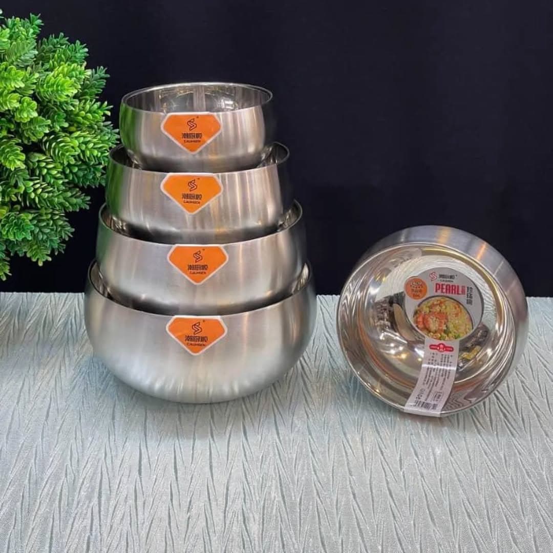 ست ۴ عددی کاسه استیل دو جداره (کاسه استیل 2 جداره)